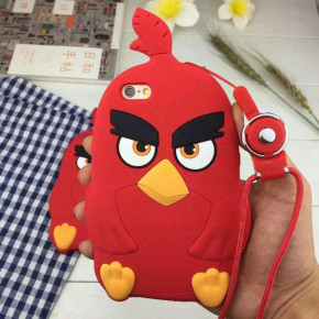 Силиконов гръб ТПУ 3D Angry Birds за Apple iPhone 6 Plus 5.5 / Apple iPhone 6s Plus 5.5 червен